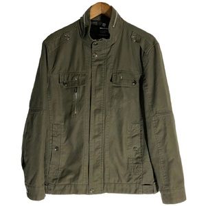 Wantdo Men’s Stand Collar Cotton Military Coat Army Green Five Pockets Size SM